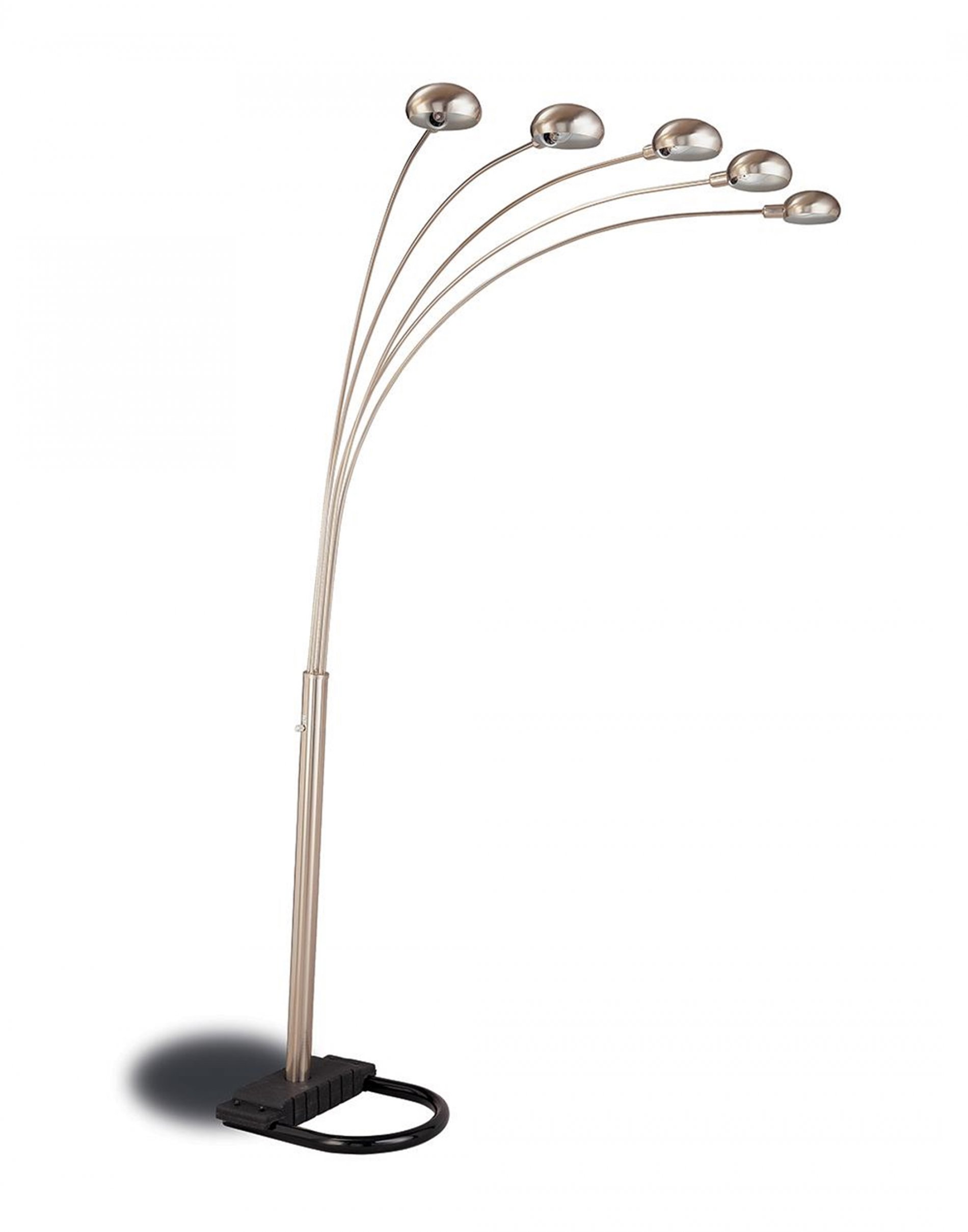Contemporary Chrome and Black Floor Lamp - Click Image to Close