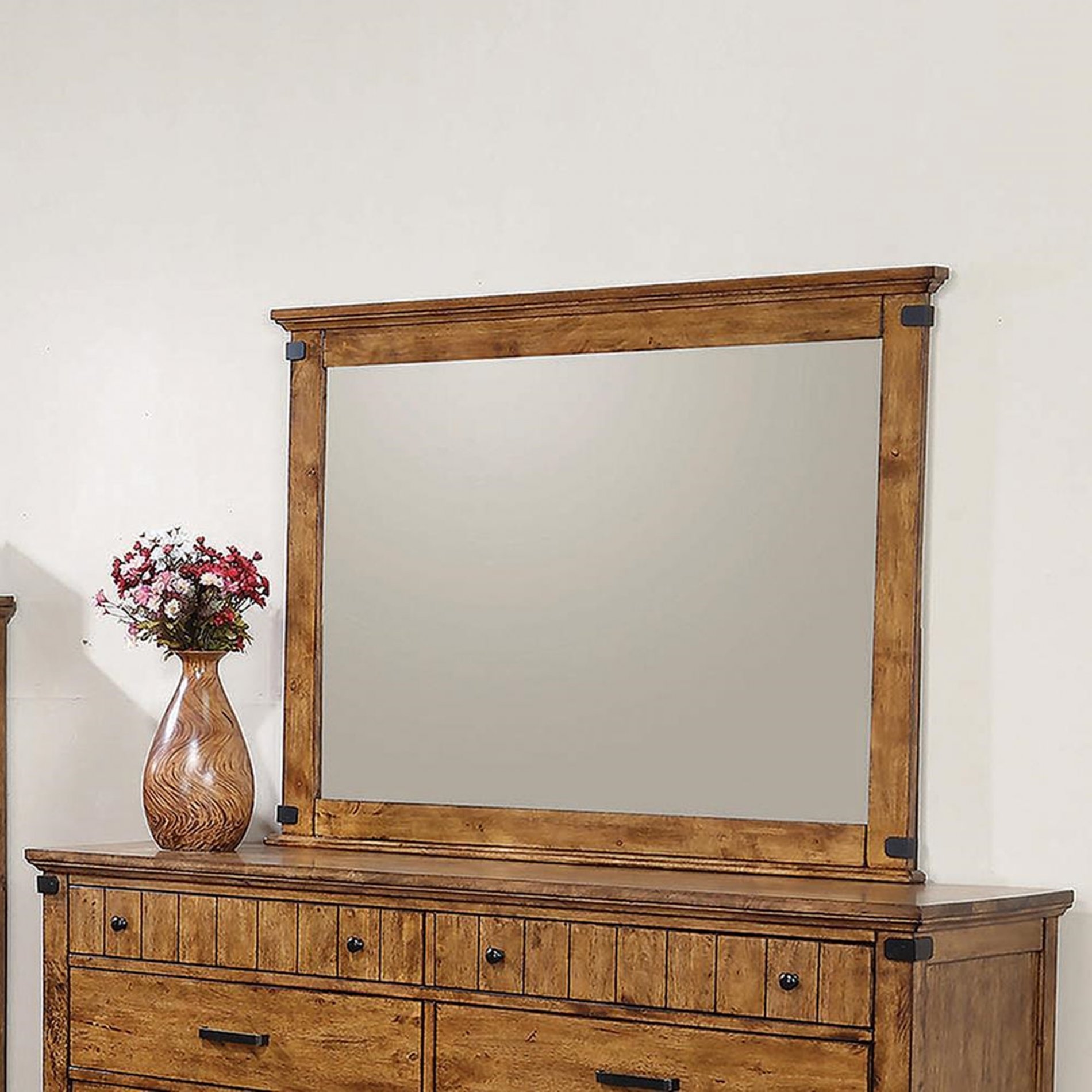 Brenner Rustic Honey Mirror - Click Image to Close