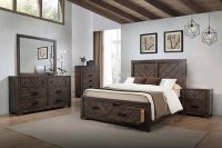 Lawndale Rustic Weathered Grey E. King Bed