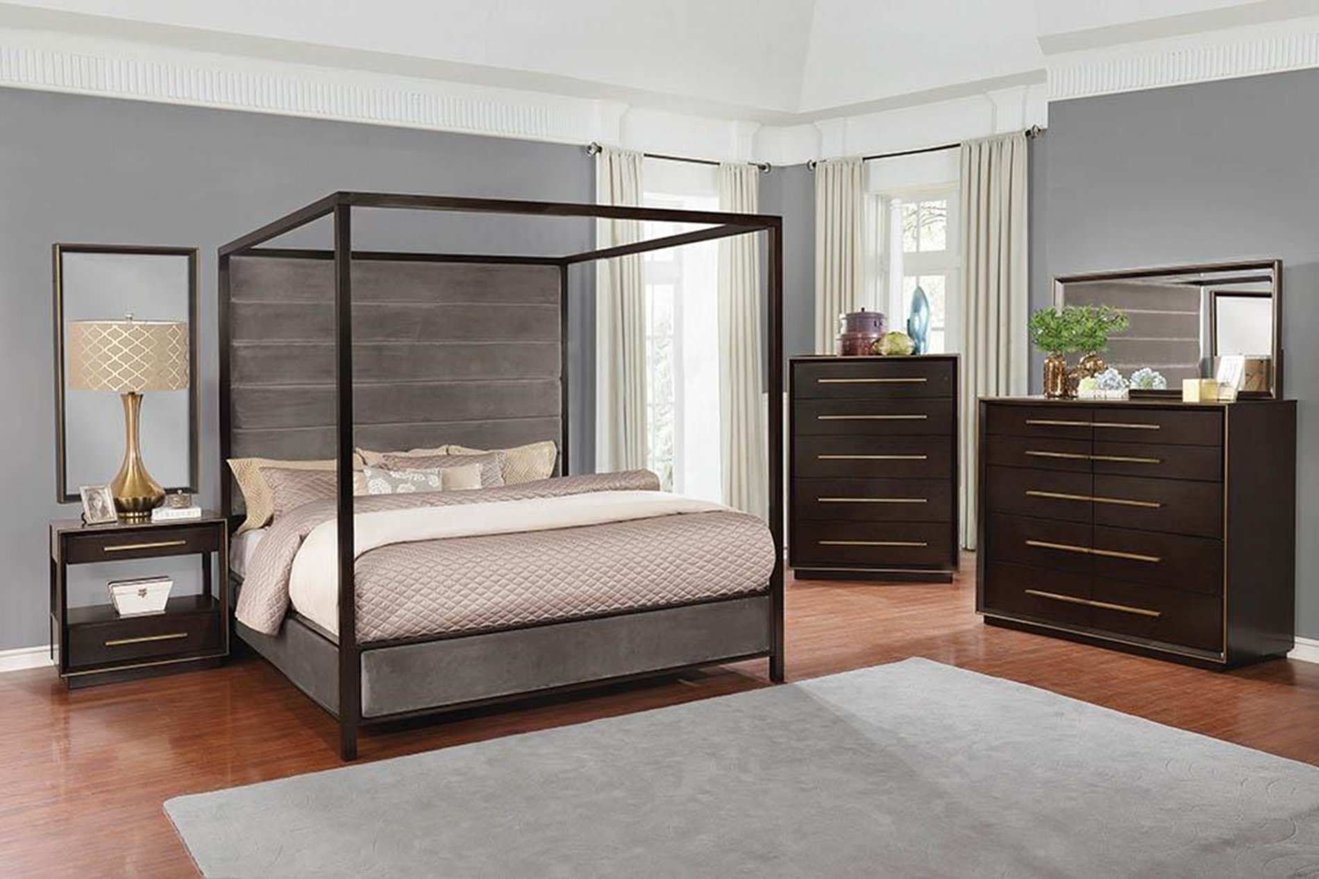 Smoked Peppercorn Queen Bed - Click Image to Close