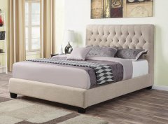 Chloe Oatmeal Upholstered Queen Bed