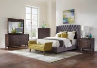 Pissarro Grey and Chocolate Queen Bed