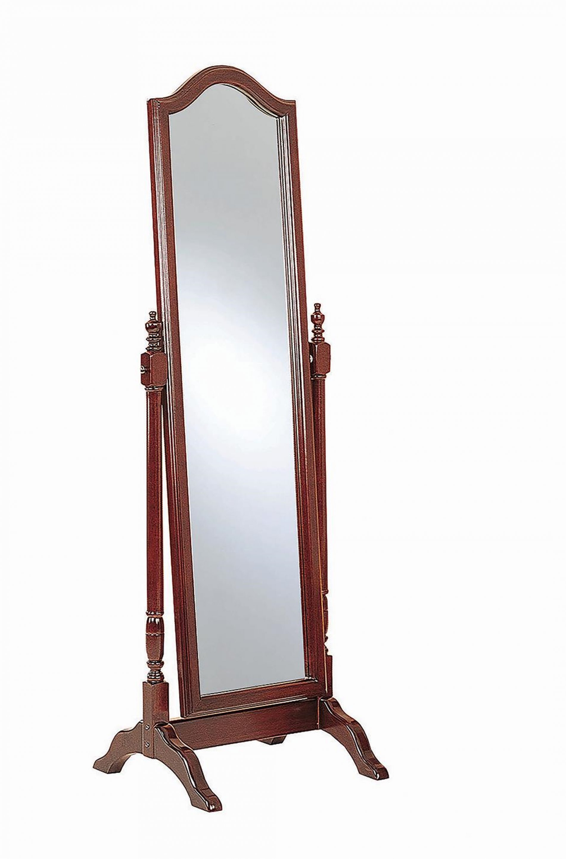 Traditional Red Brown Floor Mirror - Click Image to Close