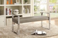Contemporary Chrome and Champagne Bench