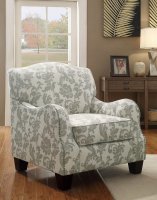 Traditional White and Grey Accent Chair