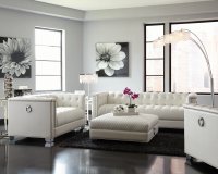 Chaviano Contemporary White Sofa & Love