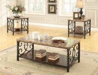 Occasional Table Sets Transitional Faux Marble 3 Pc.