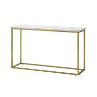 White and Brushed Brass Sofa Table