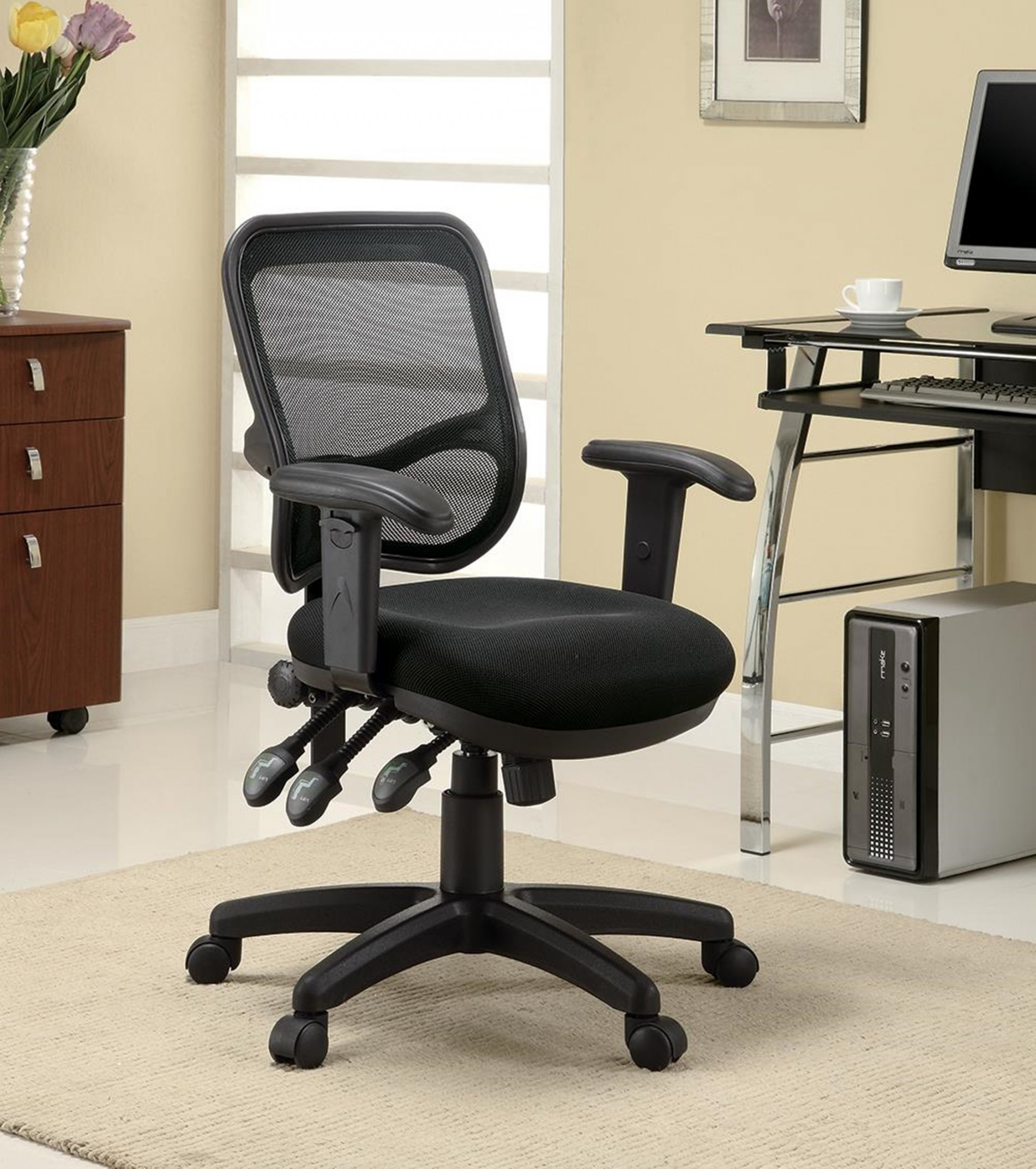 Transitional Black Office Chair - Click Image to Close