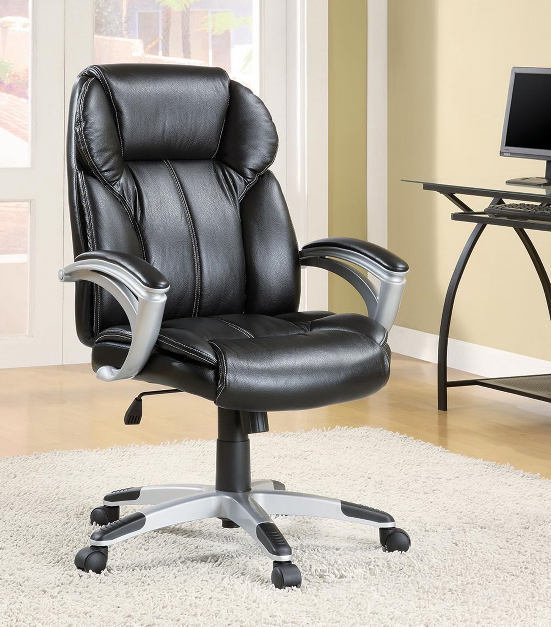 Transitional Black Office Chair - Click Image to Close