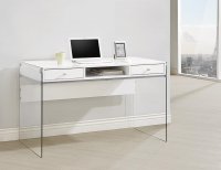 Contemporary Glossy White Writing Desk