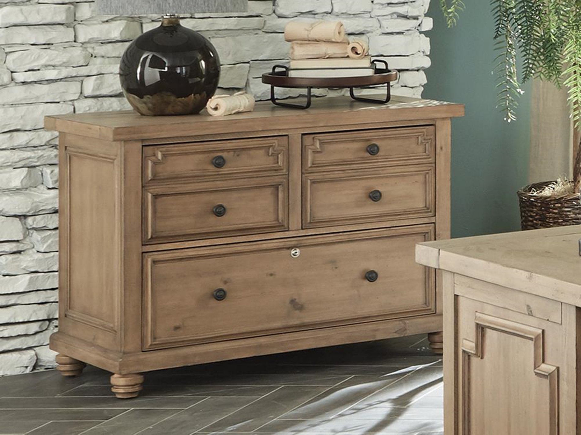 Florence Rustic File Cabinet - Click Image to Close