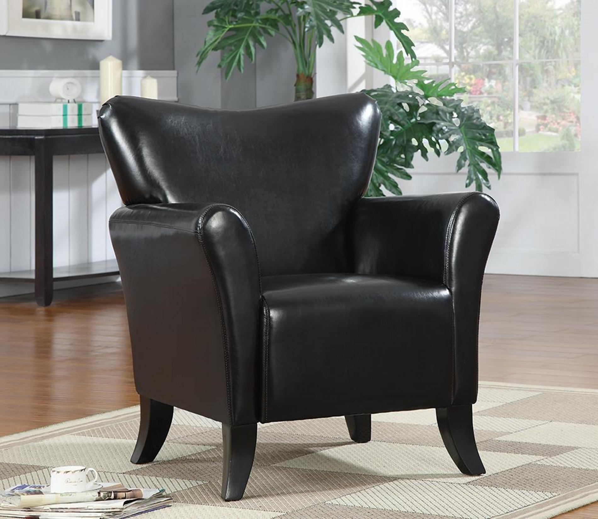 Casual Black Accent Chair - Click Image to Close