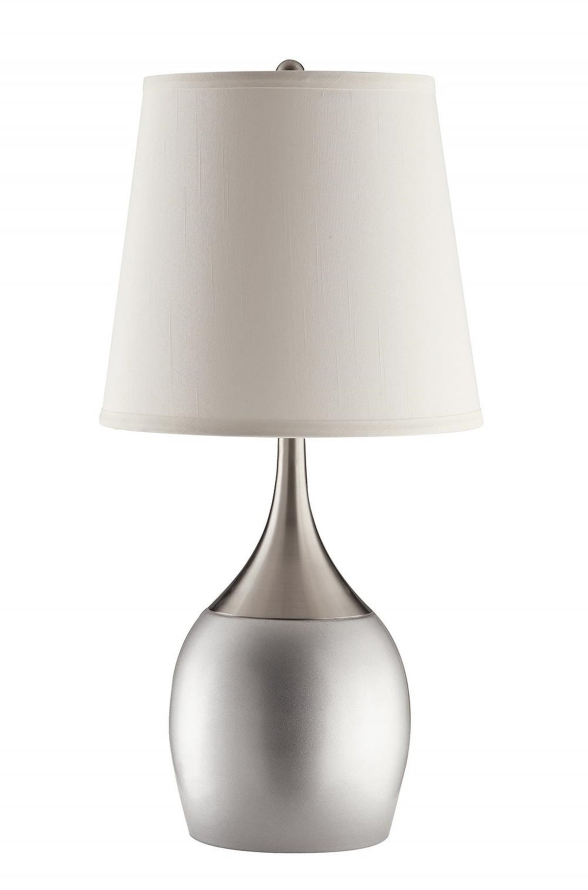 Casual Silver and Chrome Accent Lamp