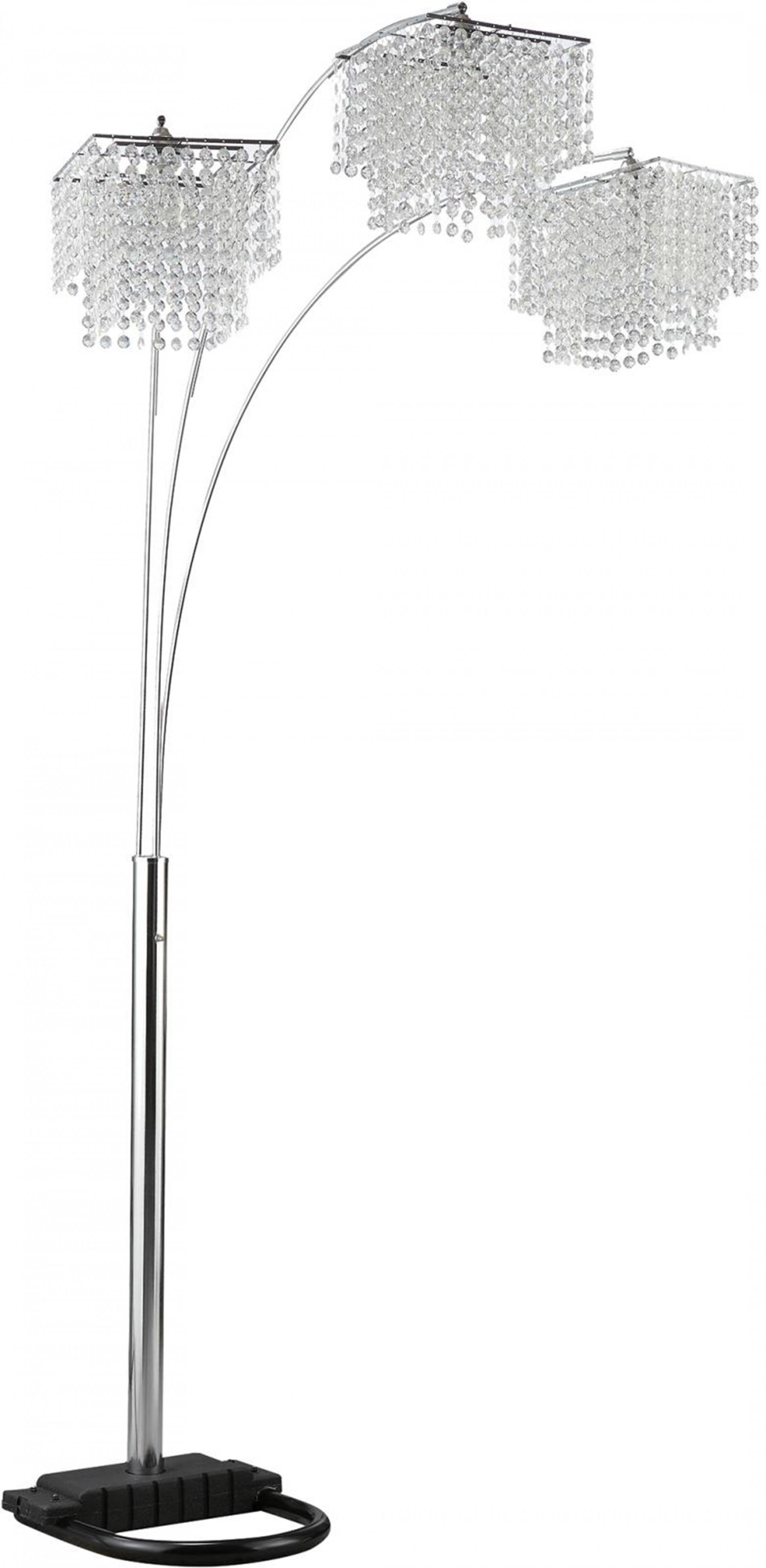 Traditional Chrome and Black Floor Lamp - Click Image to Close