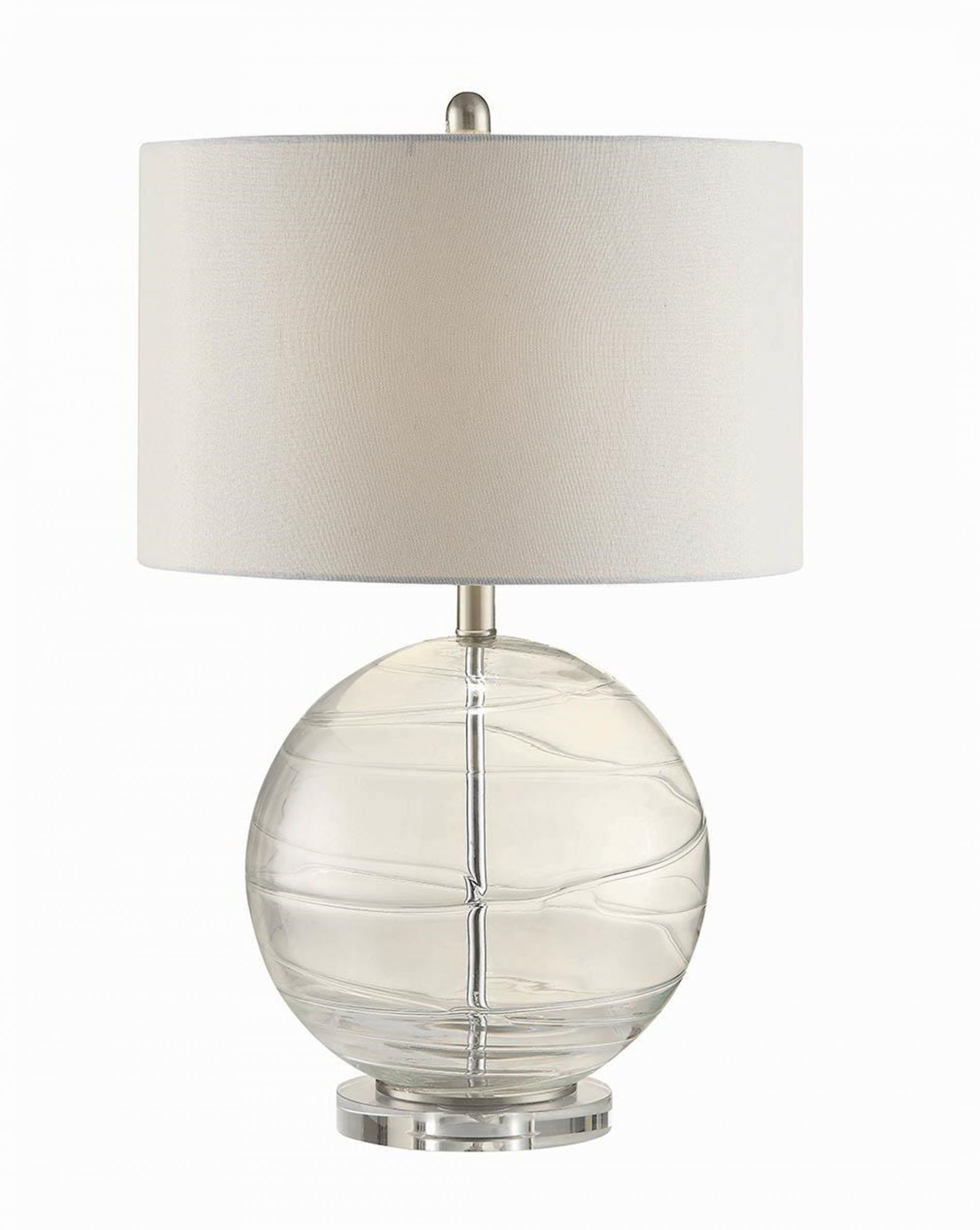 Contemporary Clear Round Table Lamp - Click Image to Close
