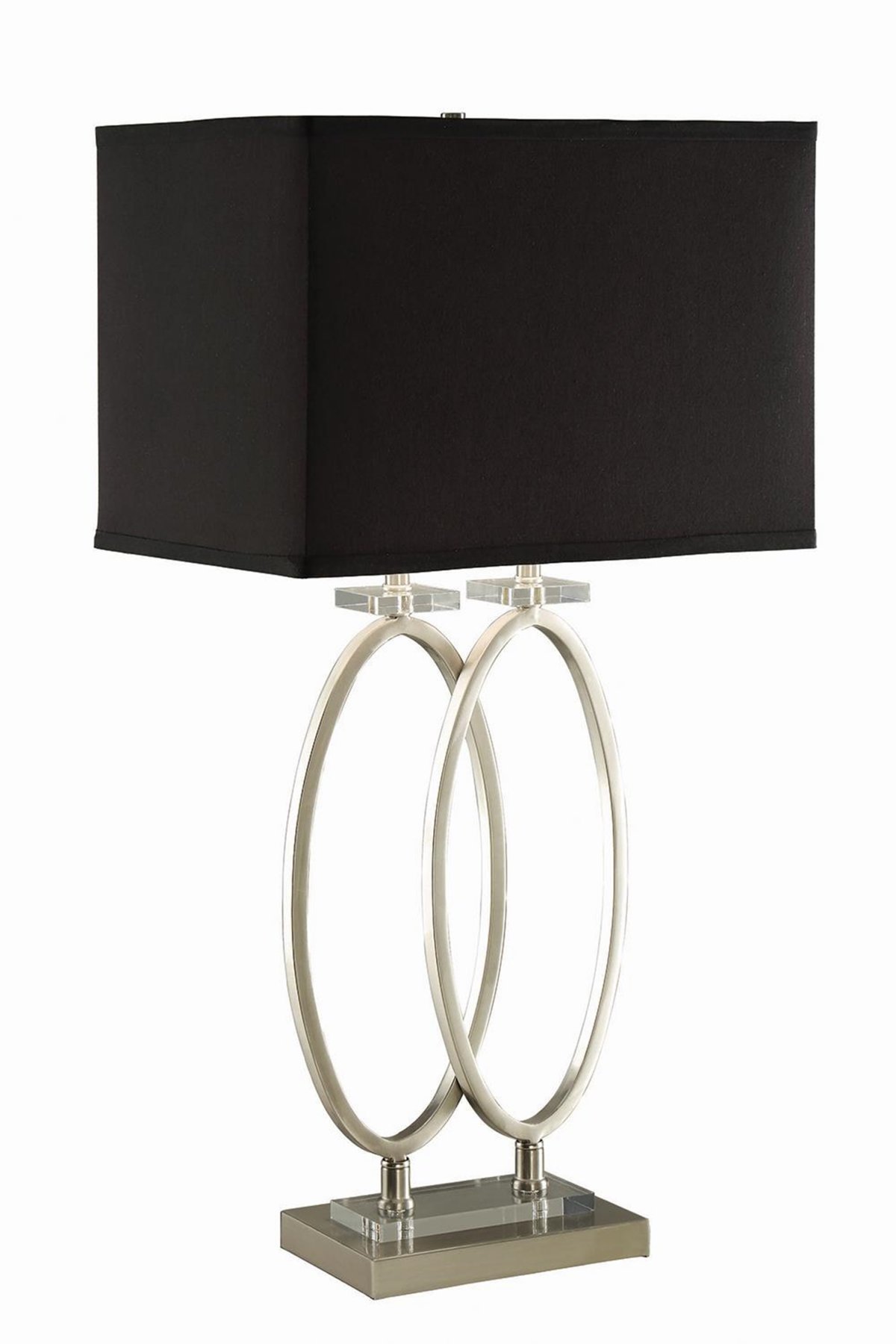 Transitional Nickel and Black Accent Lamp