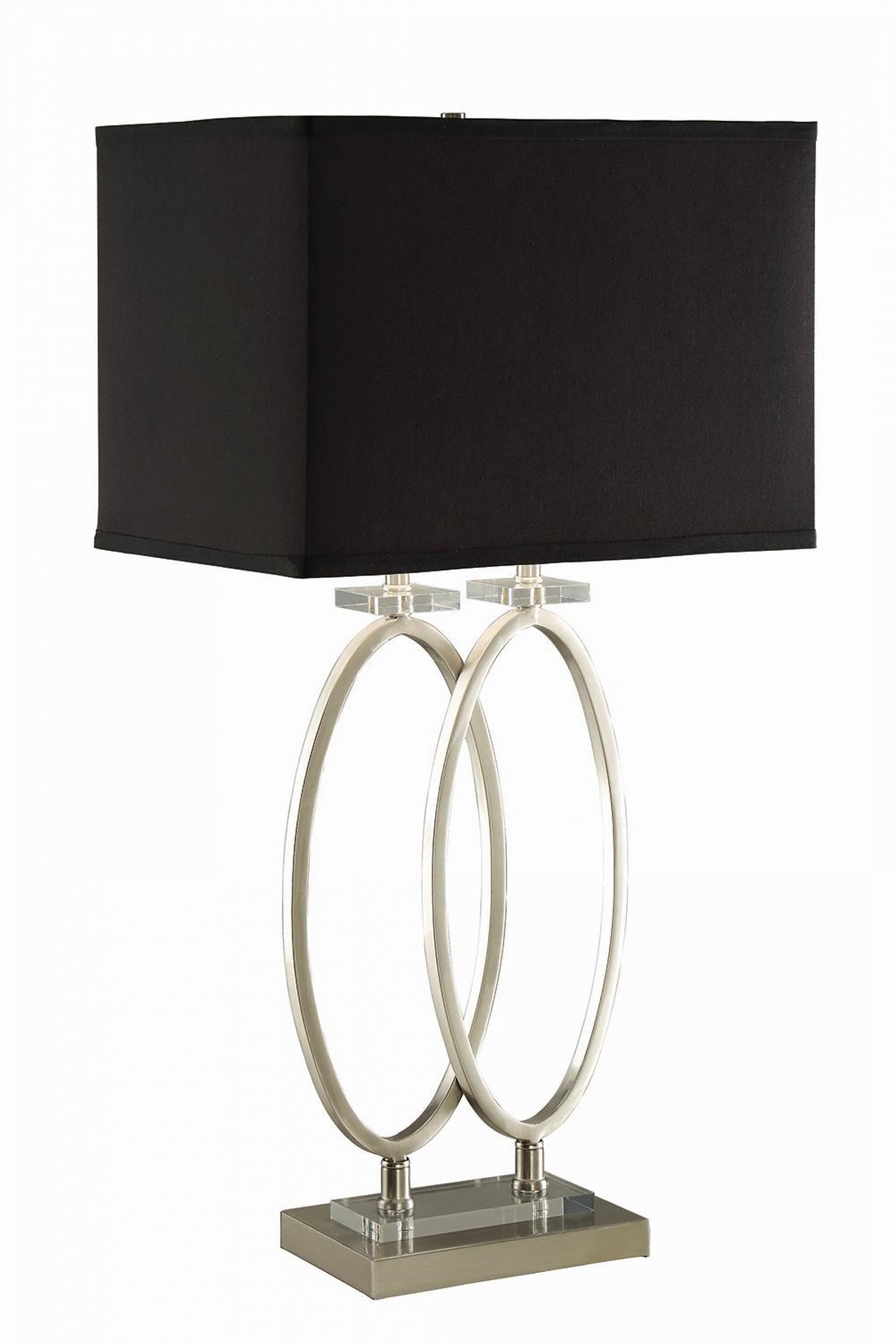 Transitional Nickel and Black Accent Lamp - Click Image to Close