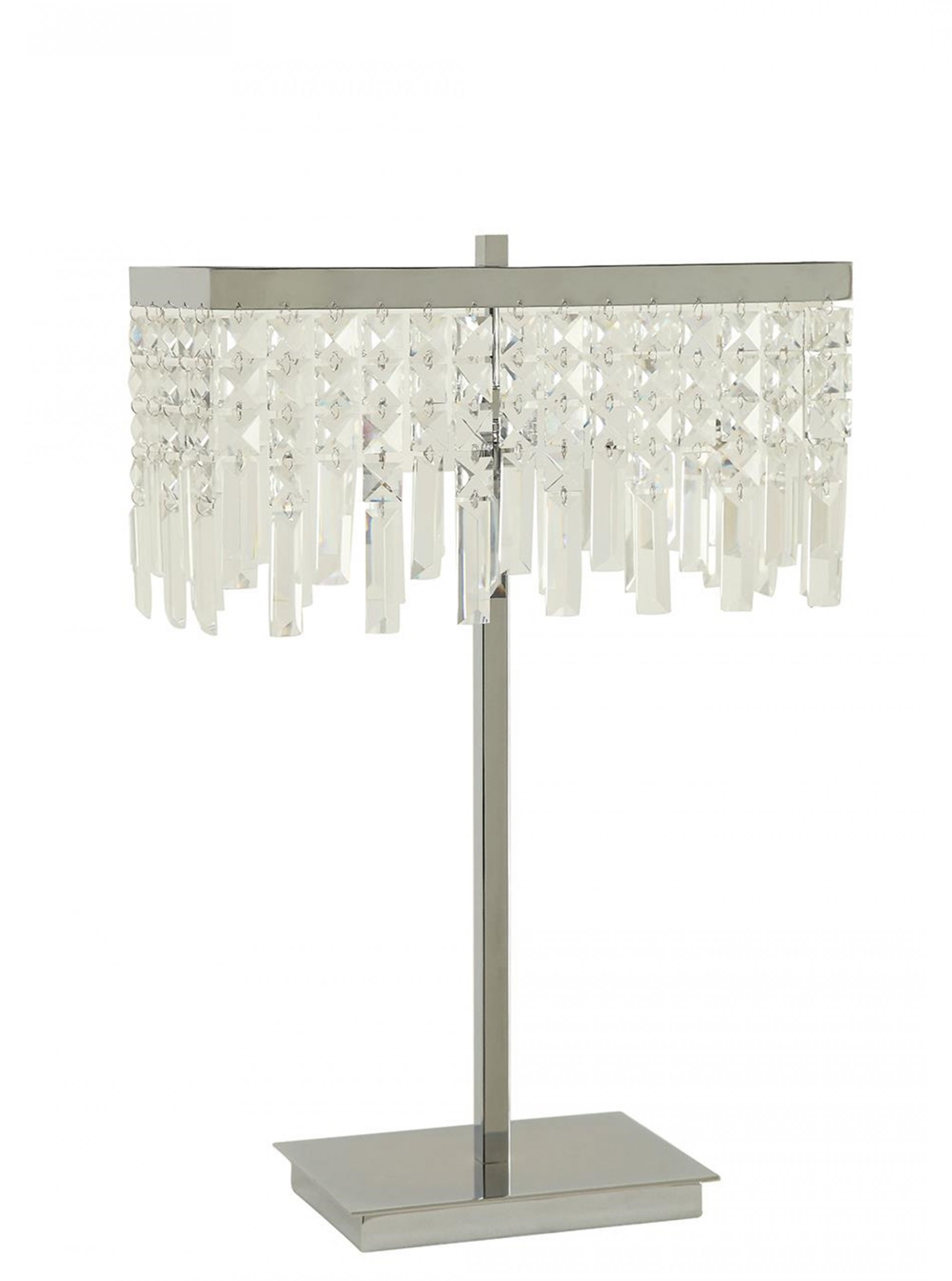 Transitional Dropped Crystal Table Lamp - Click Image to Close