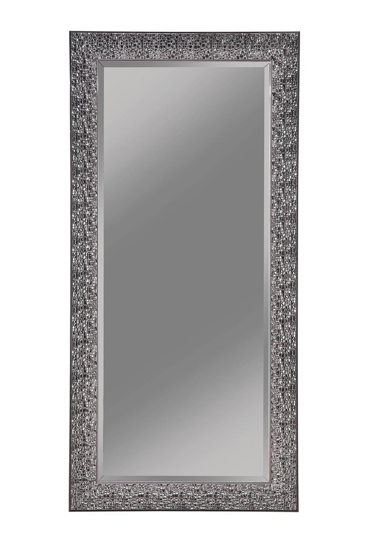 Transitional Black Mosaic Rectangular Mirror