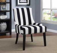 Transitional Navy and White Accent Chair