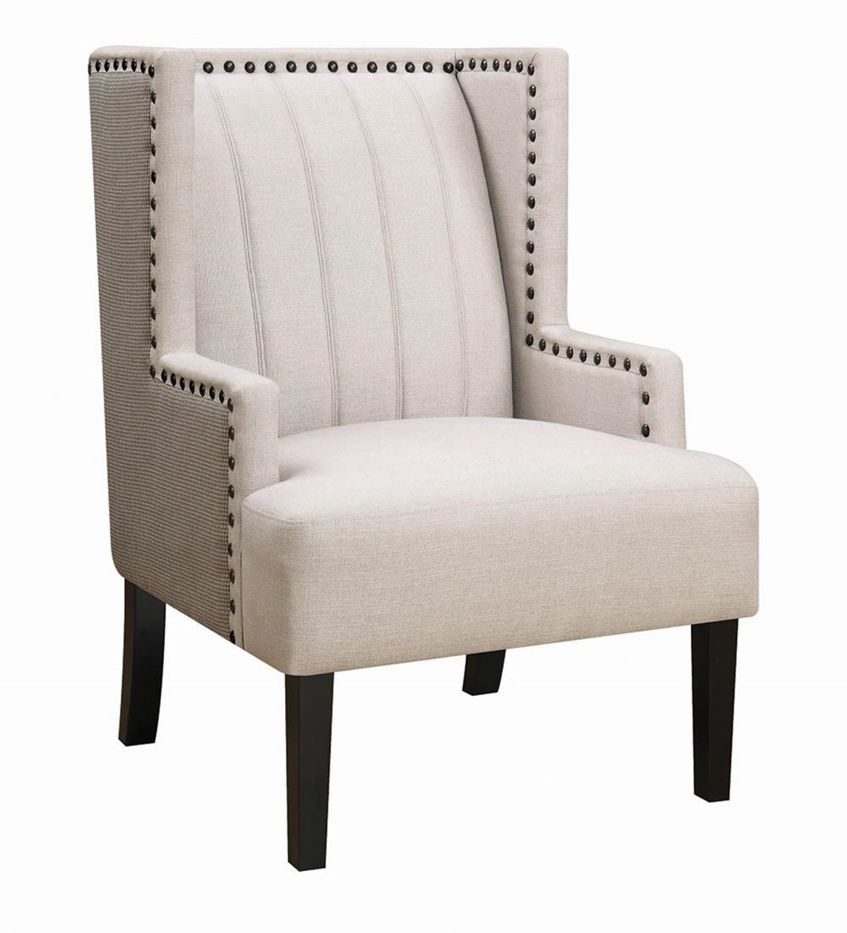 Traditional Light Beige Accent Chair