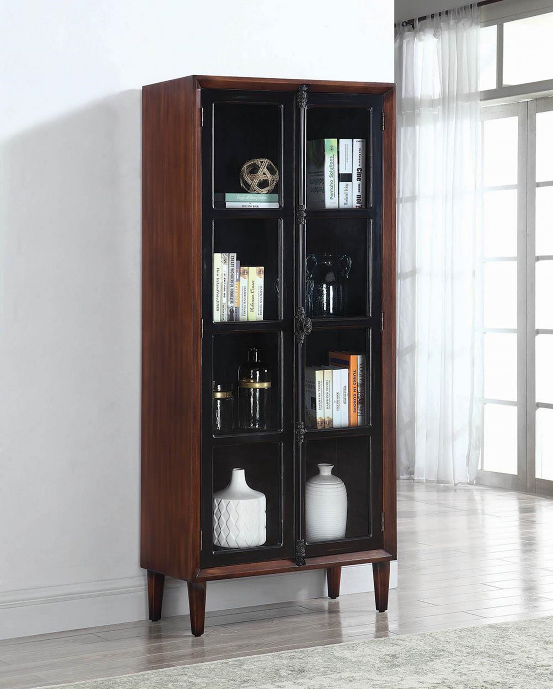 Rich Brown and Black Accent Cabinet - Click Image to Close