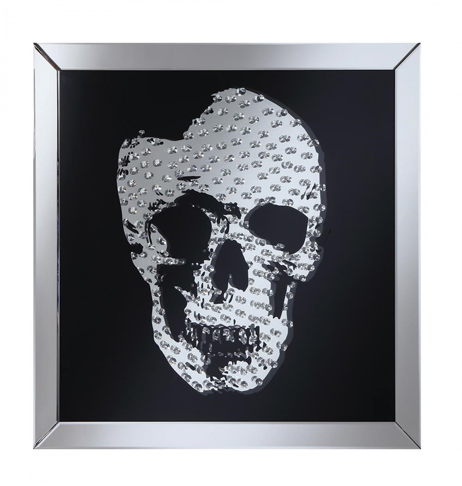 Contemporary Black Skull Wall Mirror - Click Image to Close