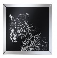 Contemporary Black Leopard Wall Mirror