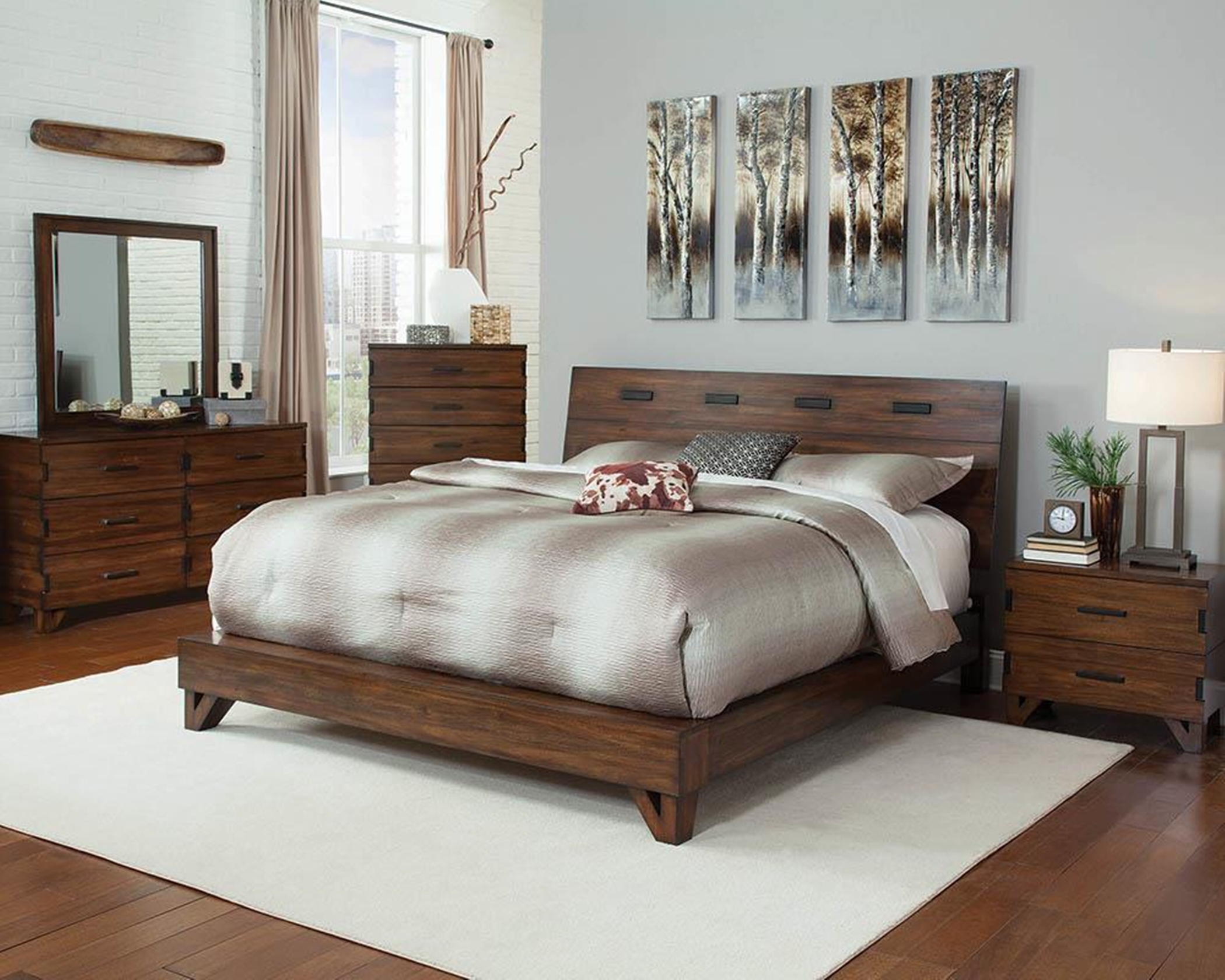 Yorkshire Amber and Coffee Bean Cal. King Bed - Click Image to Close