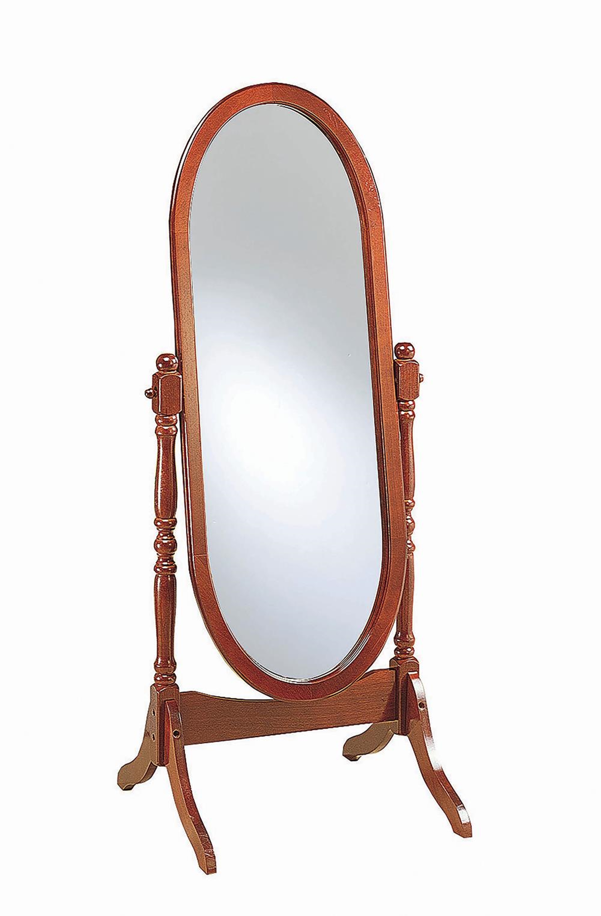 Traditional Warm Brown Floor Mirror - Click Image to Close