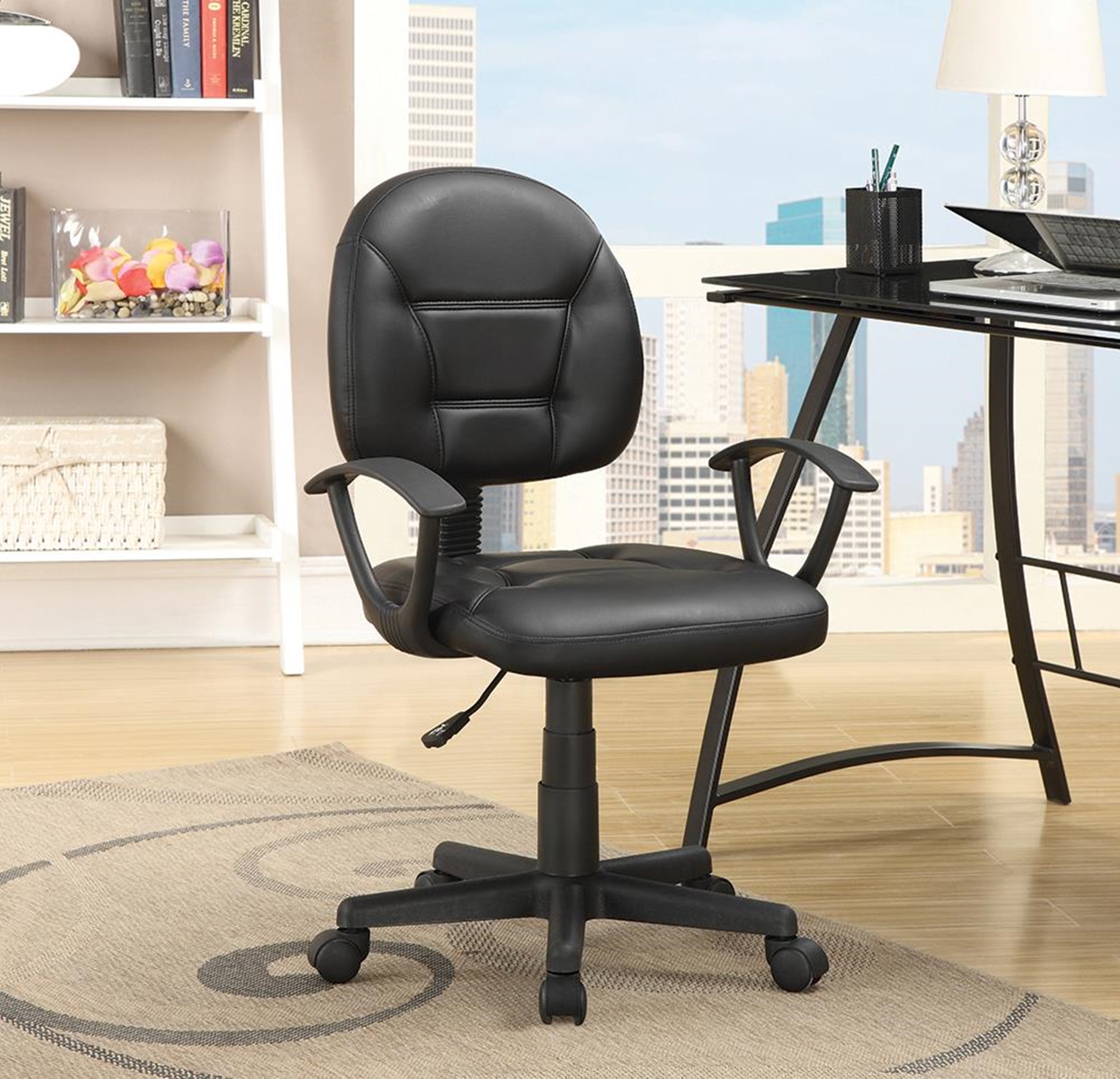 Contemporary Black Office Chair - Click Image to Close
