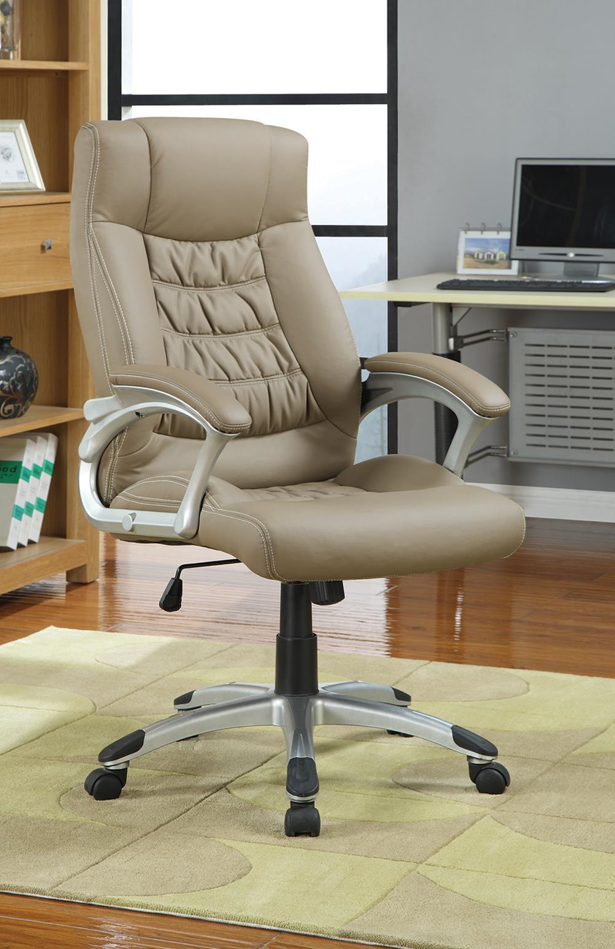 Transitional Taupe Office Chair - Click Image to Close