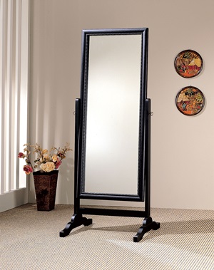 900168 Cheval Mirror (Rubbed Black) - Click Image to Close