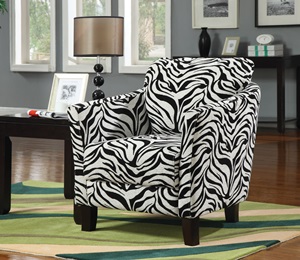 900404 Accent Chair (Zebra Pattern) - Click Image to Close