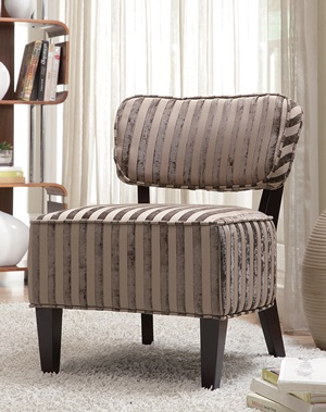 900422 Accent Chair (Beige Stripes) - Click Image to Close