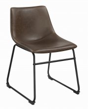 Industrial Brown Faux Leather Dining Stool