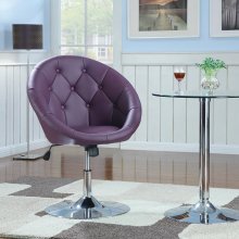 Transitional Purple and Chrome Swivel Chair