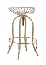 Traditional Antique White Adjustable Bar Stool