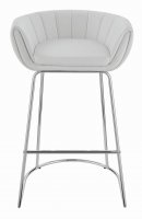 Contemporary White Low-Back Bar Stool