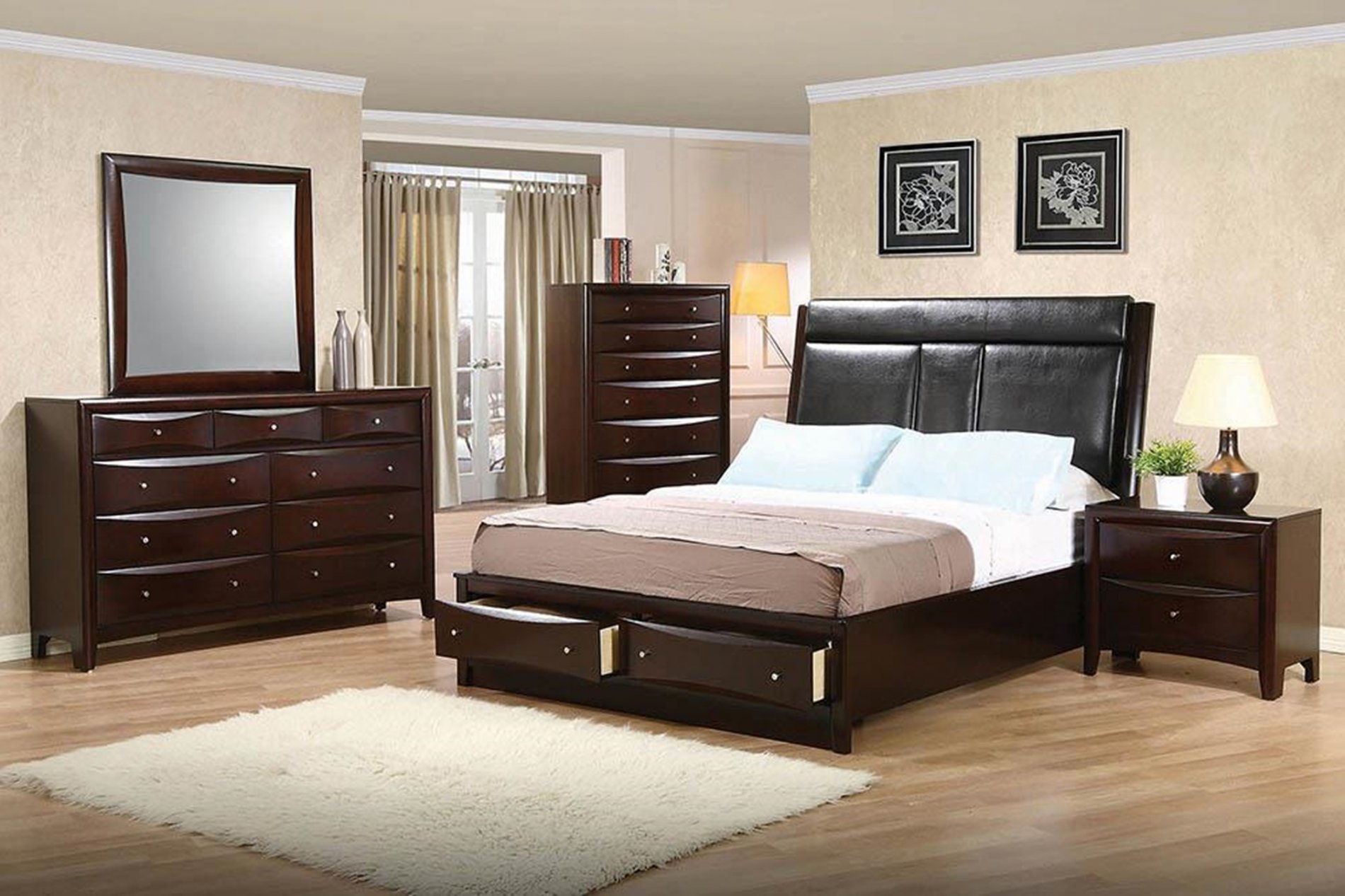 Phoenix Queen Panel Bed - Click Image to Close