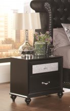 Barzini Two-Drawer Nightstand With Metallic Drawer Front
