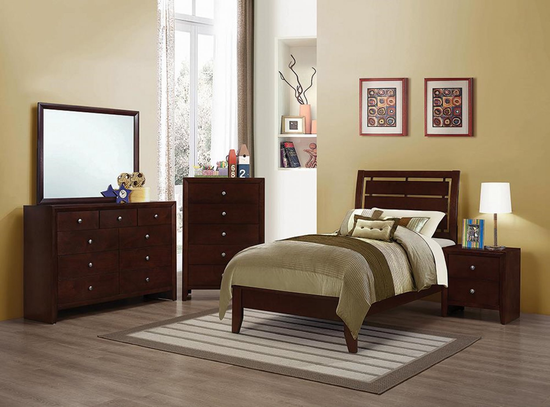 Serenity Twin Bed Rich Merlot - Click Image to Close