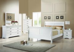 Louis Philippe Traditional Youth White Full Bed