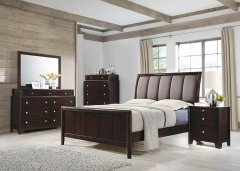 Madison Merlot and Taupe Grey E. King Bed