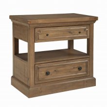 Florence Rustic Two-Drawer Nightstand
