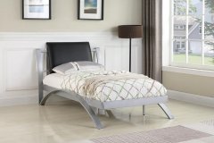 LeClair Black and Silver Youth Twin Bed