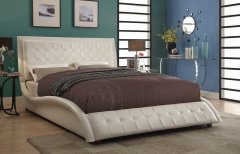 Tully White Upholstered Queen Bed