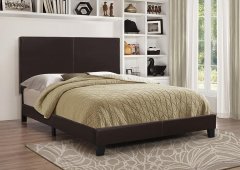 Mauve Upholstered Platform Brown Full Bed