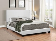 Mauve Upholstered Platform White Twin Bed